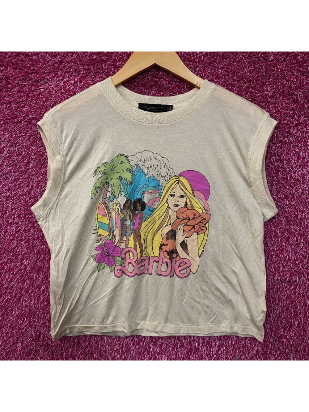 Junk Food Clothing Women's Barbie Malibu Vintage Style Tissue Tank Top Medium